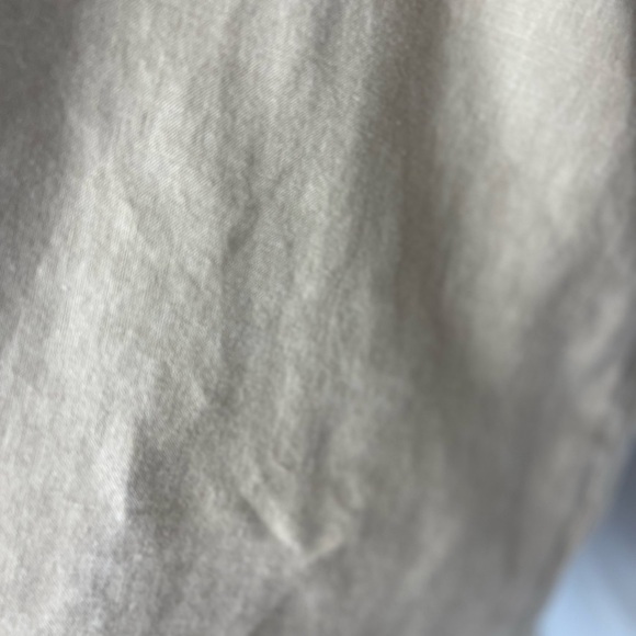 Ellen Tracy Tan Tunic Blouse Rolled Sleeves Pockets V Neck Zipper Linen XXL - Picture 7 of 12